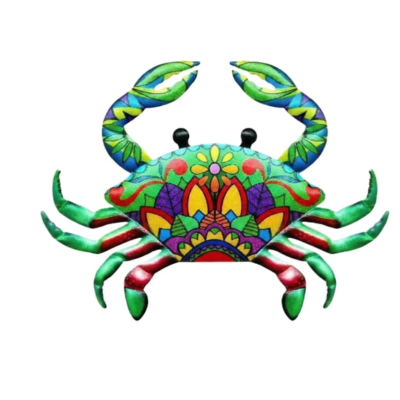 Colorful Wrought Iron Crab Wall Decor Metal Wall Art for Living Room Bedroom Patio Porch Outdoor Indoor Beach Home Decoration