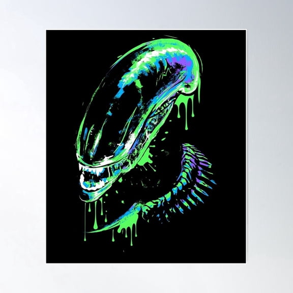 Colorful Xenomorph Poster Wall Art, Poster Only