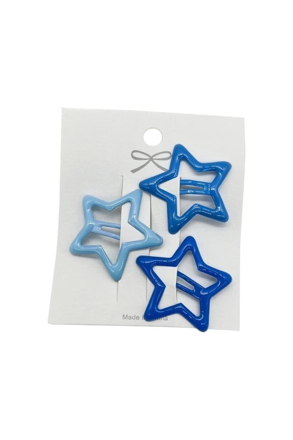 Colorful Y2K Style Cardboard Star Hair Clips for Girls, Multifunctional for Various Hairstyles