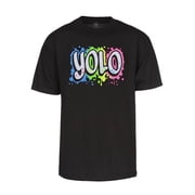 Colorful YOLO You Only Live Once Graphic T-Shirt - Black, Large