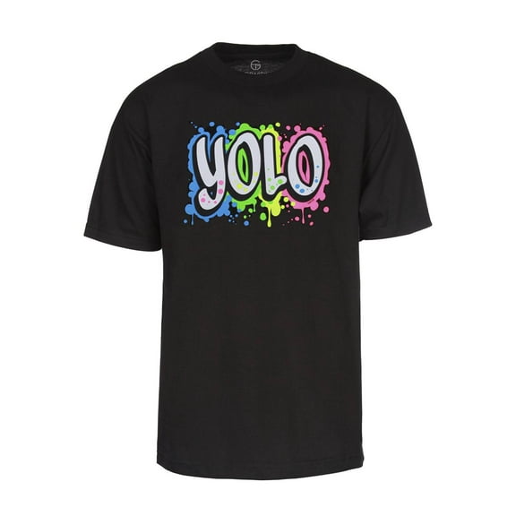 Colorful YOLO You Only Live Once Graphic T-Shirt - Black, Large