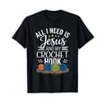 thumbnail image 1 of Colorful Yarn Balls Knitting Jesus Christ Religion Christian T-Shirt for Craft Lovers, 1 of 5
