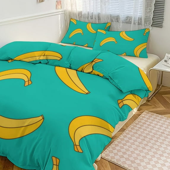 Colorful Yellow Banana 3D Duvet Cover Set Quilt Cover Theme of for Bedroom Decoration
