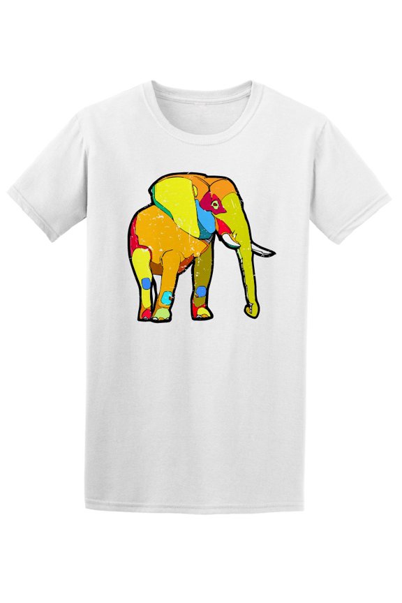Colorful Yellow Elephant T-Shirt Men -Image by Shutterstock, Male Large