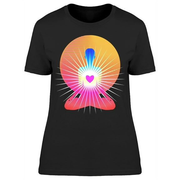 Colorful Yoga Silhouette  T-Shirt Women -Image by Shutterstock, Female Medium