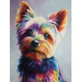 thumbnail image 1 of Colorful Yorkshire Terrier Canvas Print Painting, Wall Art Decor for Living Room Bedroom Office Kitchen Hallway, 1 of 8