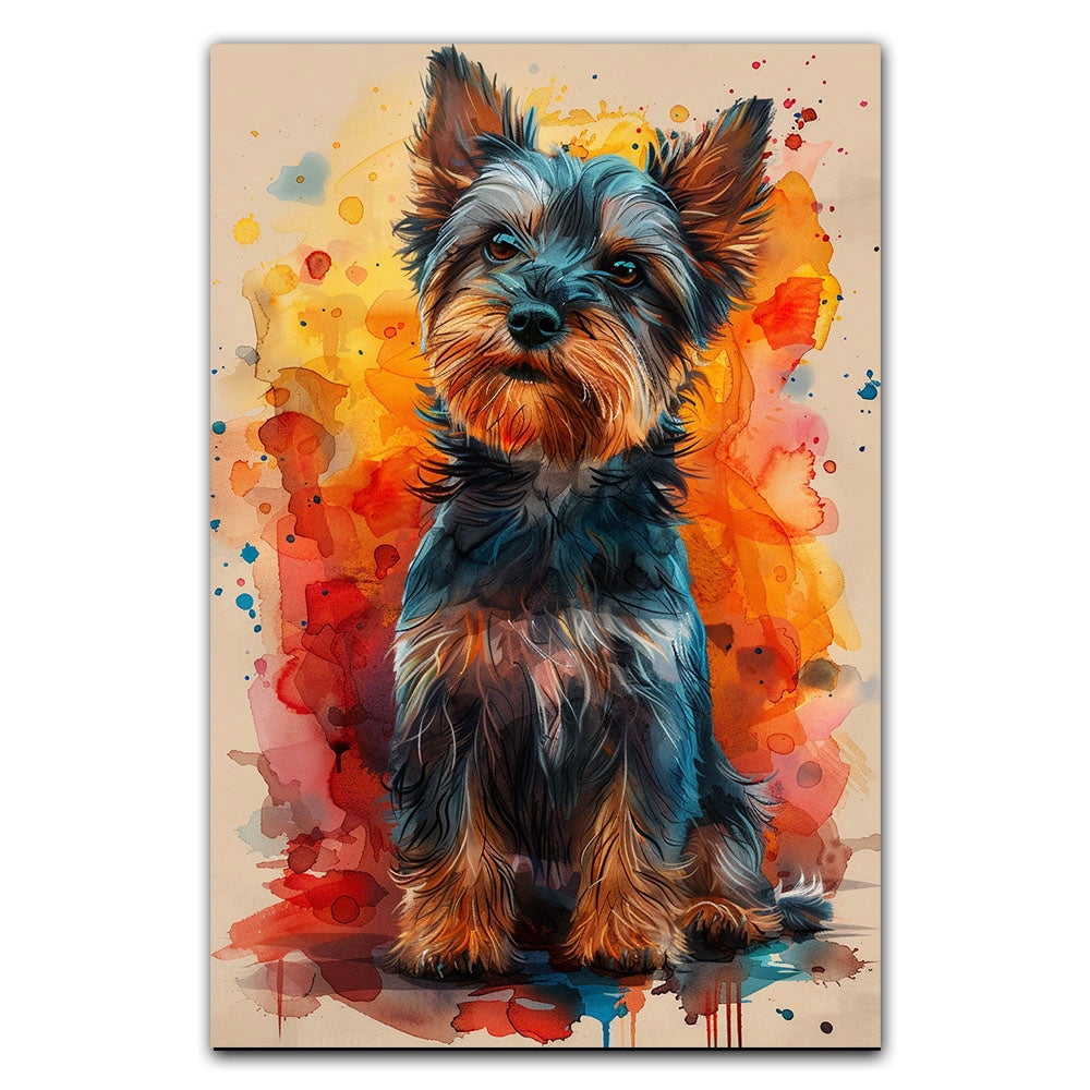 Colorful Yorkshire Terrier Wall Art Abstract Dog Posters Animal Canvas