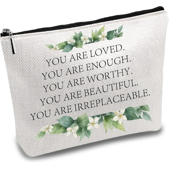 Colorful You are Loved Makeup Bags for Purse Multi-Function Cosmetic Bag Zipper Toiletry Travel Washing Bag Make Up Organizer Tool Pouch Storage Bags for Women Appreciation Gifts 10x7Inch