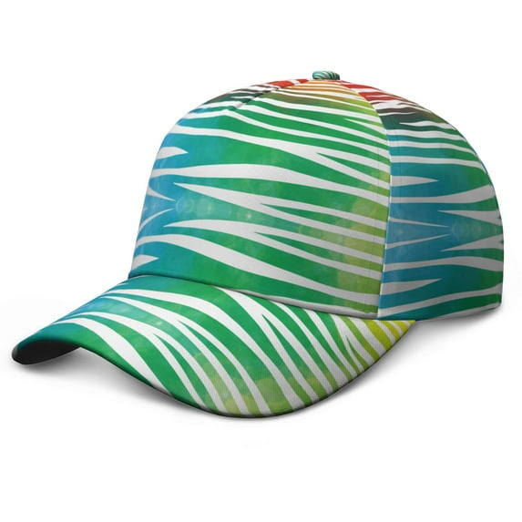 Colorful Zebra Pattern Snapback Cap - Lightweight & Breathable 6-Panel Baseball Hat, Abstract Zebra Aesthetic Gradient Design for Hiking, Sports, Streetwear - One Size Fits Most Men & Women