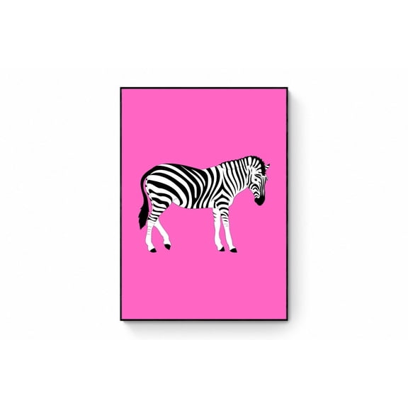 Colorful Zebra Pop Art Wall Art Retro Y2K Animal Decor, Unframed Paper Print Size 8x12