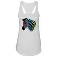 thumbnail image 1 of Colorful Zebra Racerback Tank Women -Image by Shutterstock, Female XX-Large, 1 of 4