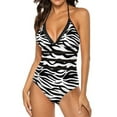 thumbnail image 1 of Colorful Zebra Swimsuit Abstract Print Push Up Swimwear One Piece Beach Bathing Suit Swimsuits Sexy Beachwear Plus Size, 1 of 7