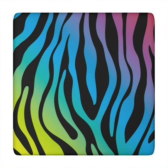Colorful Zebra Tablecloth with Gradient Stripes, Rainbow Zebra Pattern, Cute Cartoon Zebra Design, Black and White Print, Aesthetic Animal Table Decor