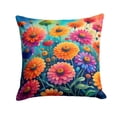 thumbnail image 1 of Colorful Zinnias Fabric Decorative Pillow 18 in x 18 in, 1 of 5