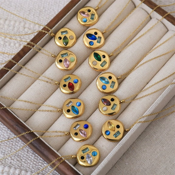 Colorful Zircon Mom Necklace December Birthday Stone Valentine's Day Gift Gifts For Moms Necklace