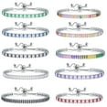 thumbnail image 1 of Colorful Zircon Tennis Pull Bracelet Fashion Single Row Diamond Wristband Bracelet, 1 of 2