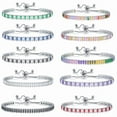thumbnail image 1 of Colorful Zircon Tennis Pull Bracelet Fashion Single Row Diamond Wristband Bracelet, 1 of 2