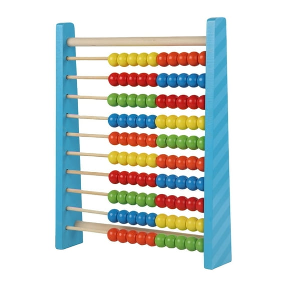 Colorful abacus stand,Wooden Abacus for Ki-ds Math-Counting To-y, Multi-Color Counters, Counting T-oys for Presch-ool Learning & Development, Develops Coordination, Motor Skills(L-Blue)