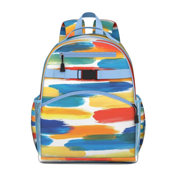Colorful and Grey Abstract Art Artwork Backpack for School,Cute School Bag,Schoolbag with Adjustable Shoulder Straps & Padded Back,15.25"x11.5"x5.25"
