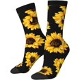 thumbnail image 1 of Colorful and Mid-Calf Socks for Men and Women, 1 Pair Lovely Sunflower, 1 of 8