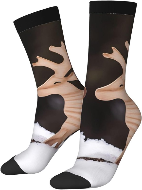 Colorful and Mid-Calf Socks for Men and Women, 1 Pair Moose