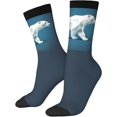 thumbnail image 1 of Colorful and Mid-Calf Socks for Men and Women, 1 Pair Walking Polar Bear, 1 of 8