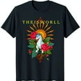 thumbnail image 1 of Colorful and Red Roses Graphic Black T-Shirt with Bold Yellow Text, 1 of 5