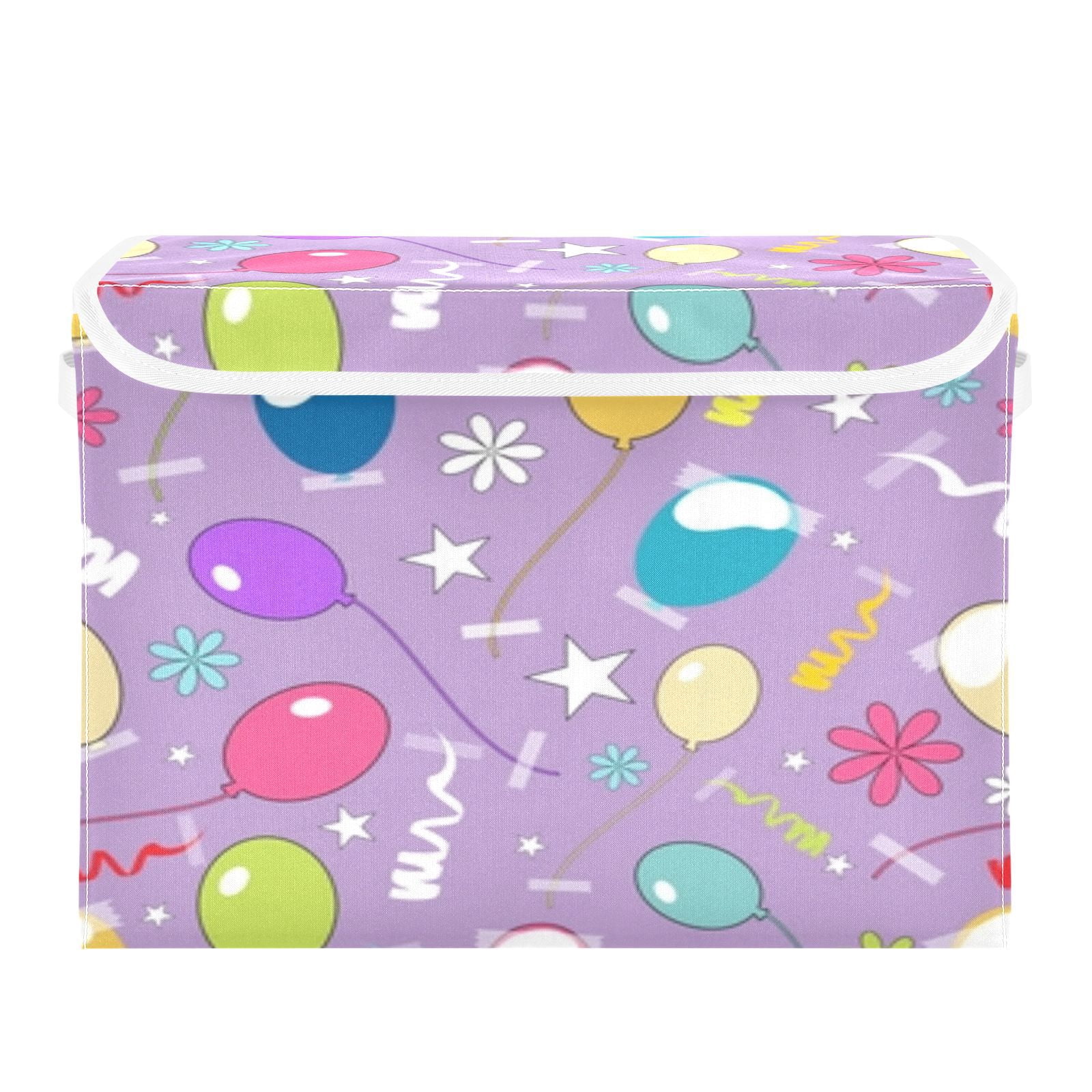 Chest Baloon Colorful balloon party pattern Large Toy Box Chest Storage with Flip ...