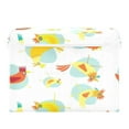 thumbnail image 1 of Colorful birds seamless pattern Large Storage Bins with Linen Collapsible Foldable Storage Cubes Fabric Closet Organizer Containers box with Flip-Top, 1 of 5