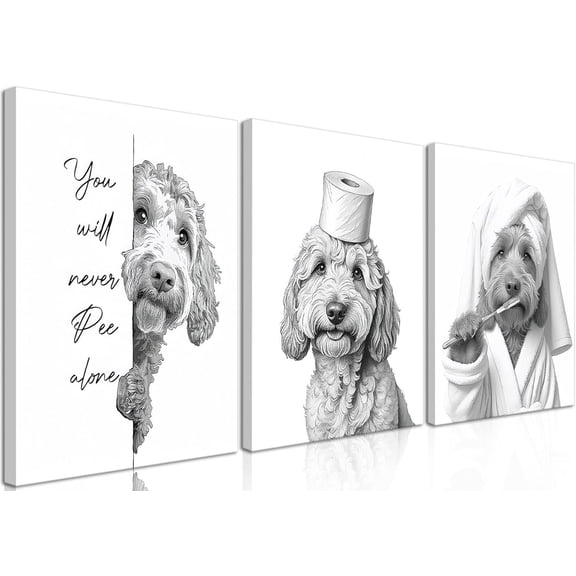 Colorful black and white murals with frames, cute wall decorations for toilets, humorous animal toilet logos, bathroom toilet canvas prints. Different colors and specifications to choose from