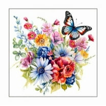 Colorful butterfly and flowers self-adhesive wall decoration for home decoration