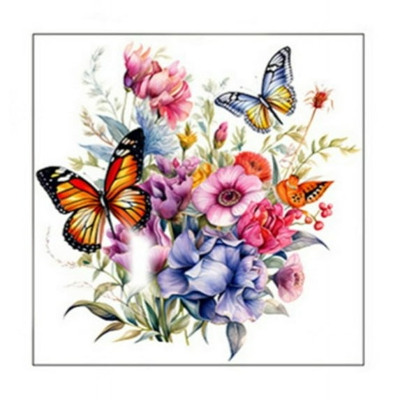 Colorful butterfly and flowers self-adhesive wall decoration for home decoration