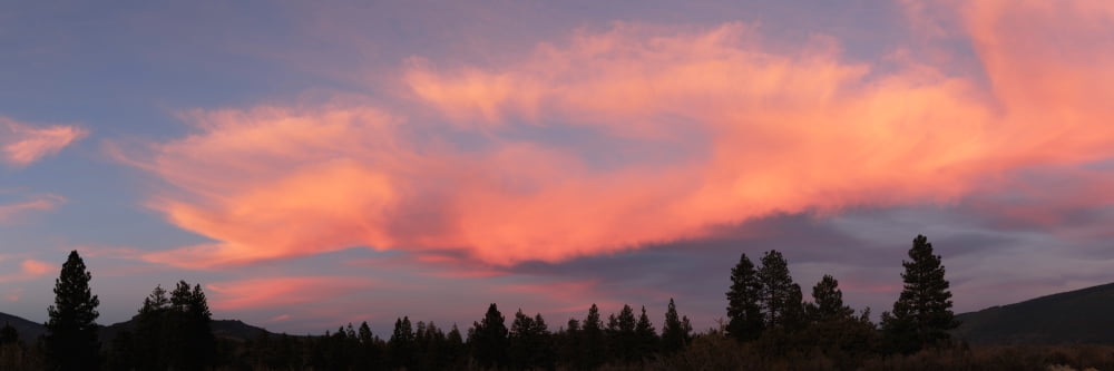 Colorful clouds over the Northern California sky at dusk USA Canvas Art - Panoramic Images (27 x 9)
