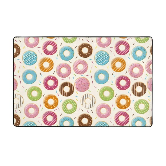 Colorful donuts C Shaggy Area Rug, Rugs for Living Room Bedroom Non Slip Door Mat Indoor Carpet Machine Washable Nursery Home Decor Floor Mats for Entryway 60x39in-#
