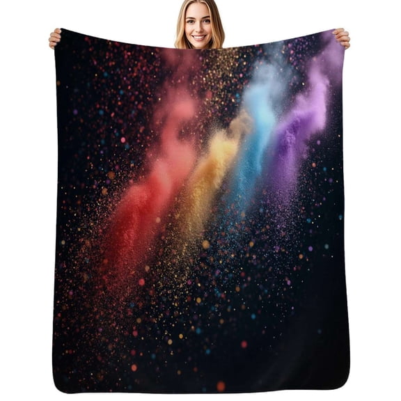 Colorful dust explosion texture Soft Blanket Travel Bedding Throws Flannel Bedspread Sofa Bed Cover
