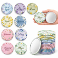 Colorful-floral Portable Round Pocket Makeup Mirror, 36-Piece Bulk Set ...