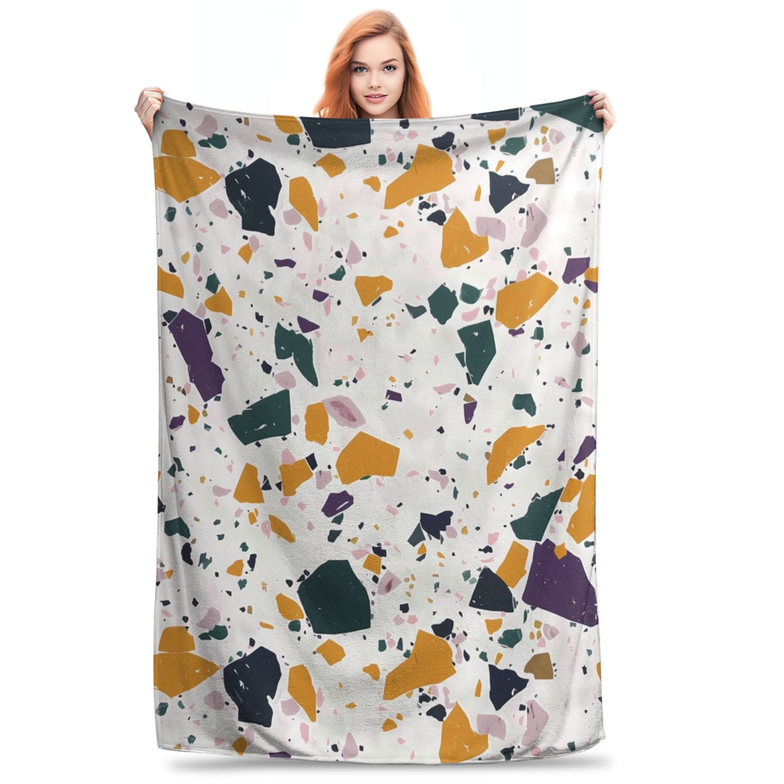 Colorful for Flooring and Countertops Flannel blanket lightweight and