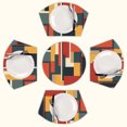 thumbnail image 1 of Colorful geometric modern art Round Table Placemats Set Of 5 Wedge Table Mats Washable Heat Resistant Place Mat For Dining Table Kitchen Farmhouse Restaurant, 1 of 6