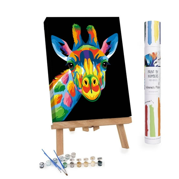 Colorful giraffe / Pop art Paint by Number for Adults 20" x 16"