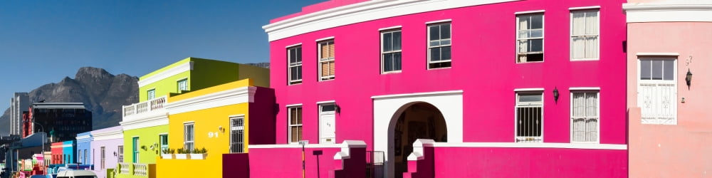 Colorful houses in a city Bo-Kaap Cape Town Western Cape Province South Africa Canvas Art - Panoramic Images (5 x 20)
