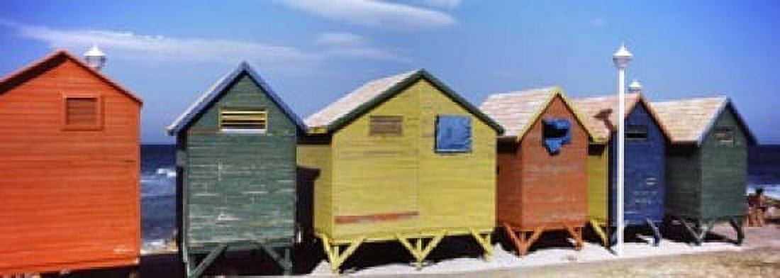 Colorful huts on the beach St James Beach Cape Town Western Cape Province South Africa Canvas Art - Panoramic Images (18 x 7)