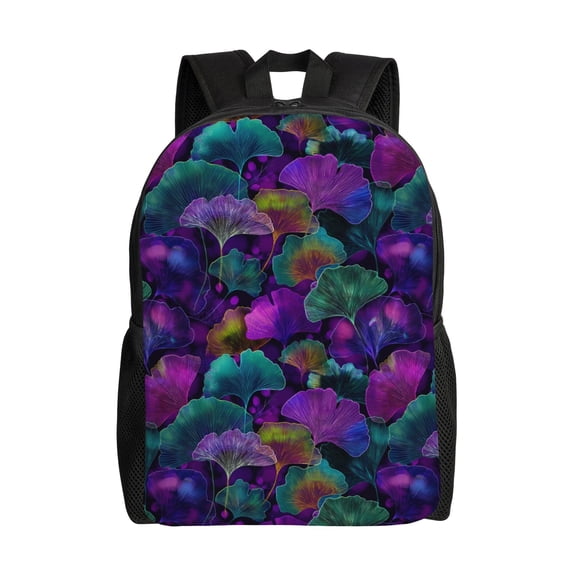 Colorful leaf pattern Backpack with 15 Inch Laptop Compartment,Water-Resistant Daypack, Large Capacity Backpack with Adjustable Breathable Shoulder Straps for Daily Use Travel Gym