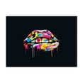 thumbnail image 1 of Colorful lips - Painting Pop Art Modern Art Psychedelic Abstract Graffiti Surrealism Unframed Wall Art Print 4 x 6 inches, 1 of 7
