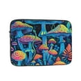 Colorful mushrooms in the dark liner bag with pocket for laptops and
