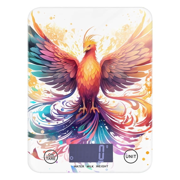 Colorful on Bird Food Scale Digital Kitchen Scale Waterproof Tempered Glass Tare Function 11 lb for Baking Cooking Meal Prep