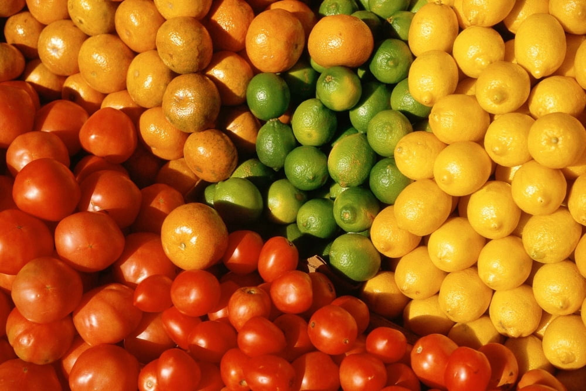 Colorful piles of fresh produce Canvas Art - Panoramic Images (24 x 36)