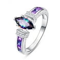 thumbnail image 1 of Colorful purple diamond finger circle European popular diamond creative, 1 of 9