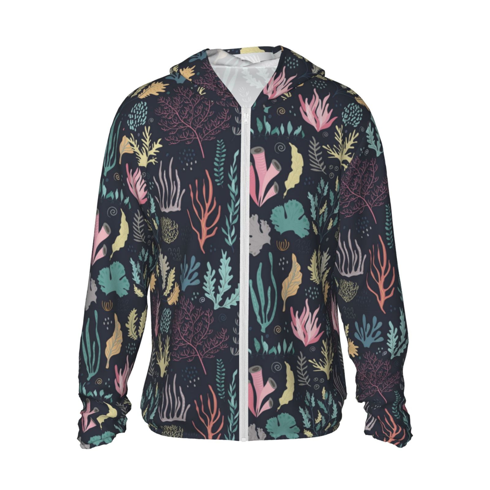 Colorful seaweed Sun Protection Zip Up Hoodie Jacket Lightweight Long