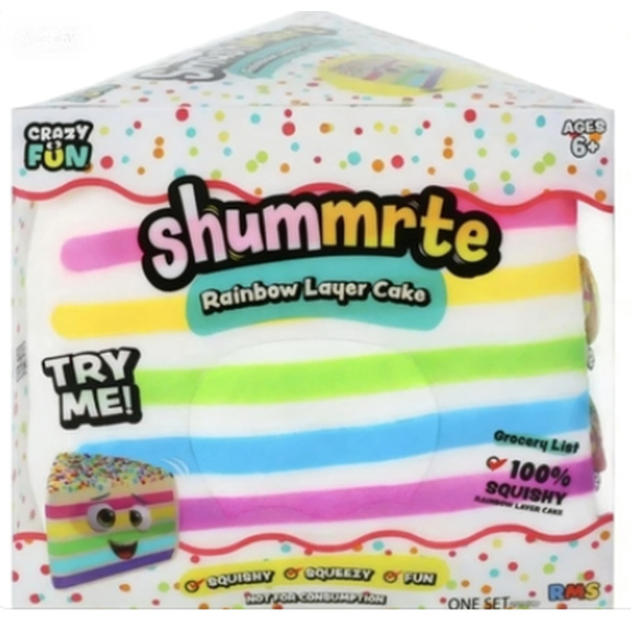Colorful squishy cake toy bringing soft squeezes and sensory fun.Crazy Fun Rainbow Layer Cake Squeeze Toy-18