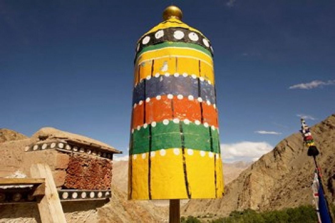 Colorful structure Gompas And Chortens Ladakh India Canvas Art - Jaina Mishra DanitaDelimont (22 x 15)